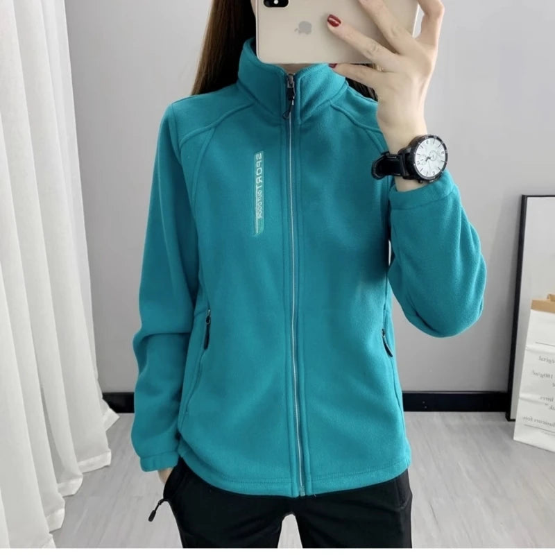 Autumn Winter Women's Fleece Hiking Thermal Jackets Outdoor Sports Climbing Trekking Camping Windbreaker Warm Coats