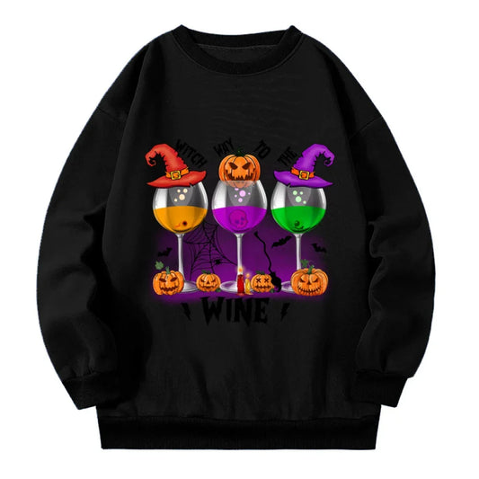 Ghost Pumpkin Demon Plus Size Women Clothing Halloween Funny Wacky Graphic Sweatshirts New All-match Hoodies Women