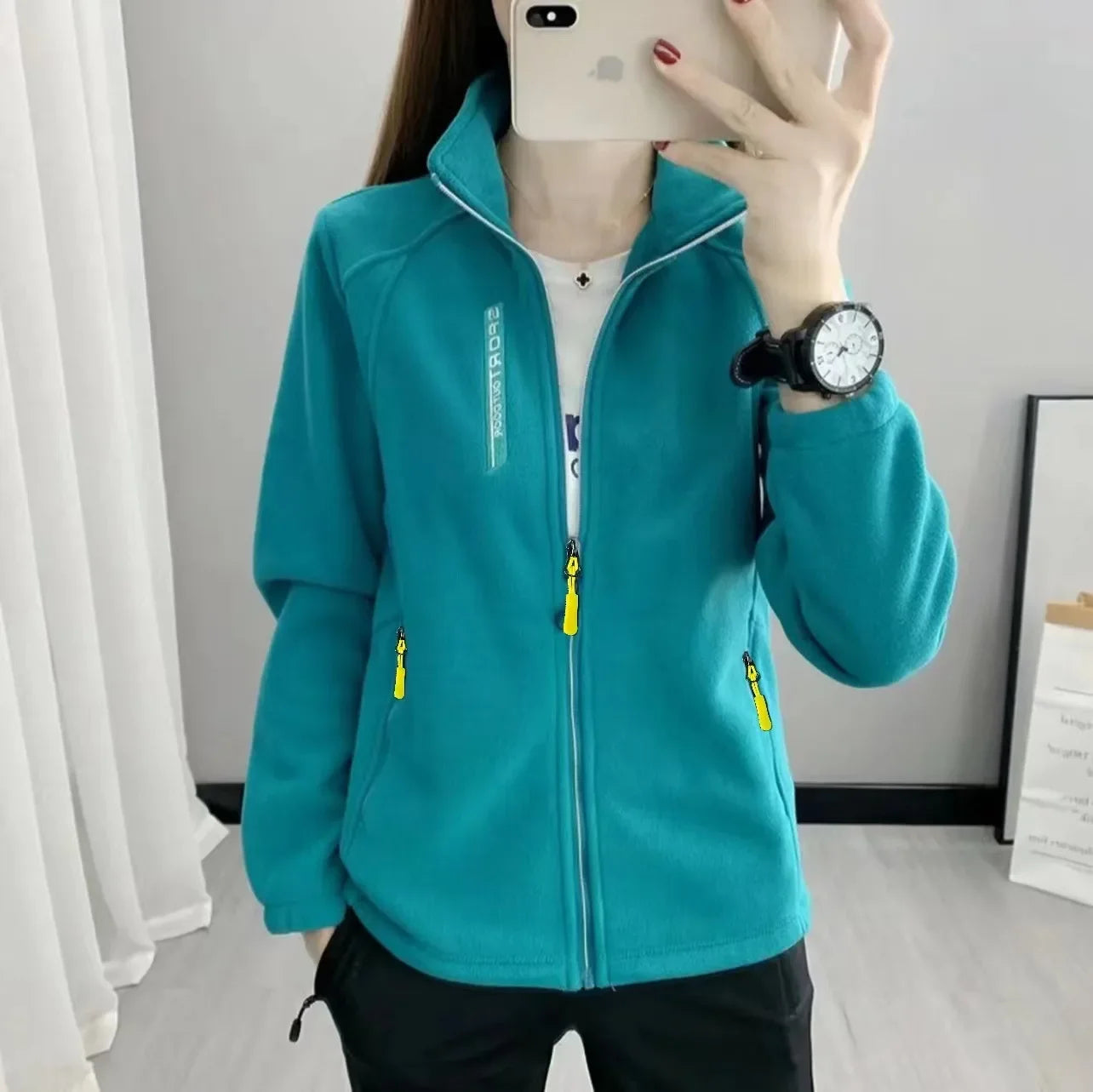 Plus Size Fleece Coats for Women Winter Spring Warm Casual Outdoor Sportswear Hiking Jogging Yoga Lady Cardigan jackets Chaqueta