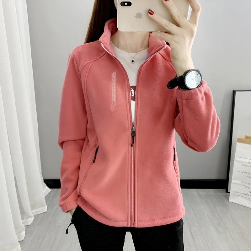 Autumn Winter Women's Fleece Hiking Thermal Jackets Outdoor Sports Climbing Trekking Camping Windbreaker Warm Coats