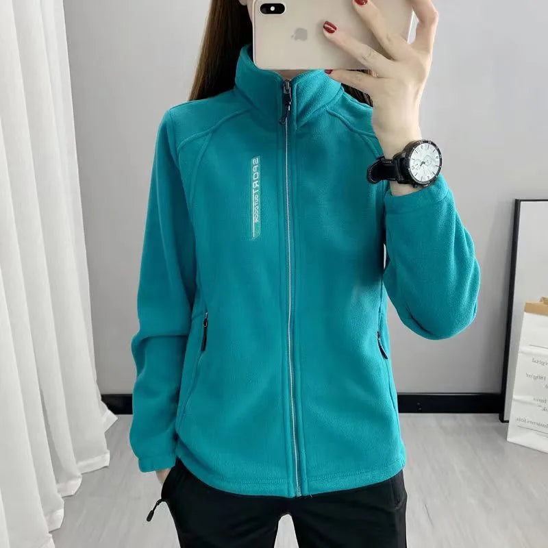 New Couture Tracksuit Women Polar Fleece Hoodies Female Korean Zip Loose Autumn Winter Sweatshirt Women Coat Couple Clothes 2317