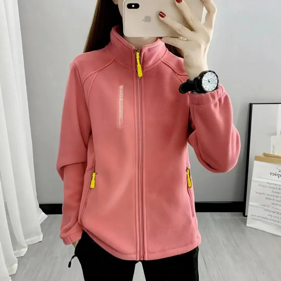 Plus Size Fleece Coats for Women Winter Spring Warm Casual Outdoor Sportswear Hiking Jogging Yoga Lady Cardigan jackets Chaqueta